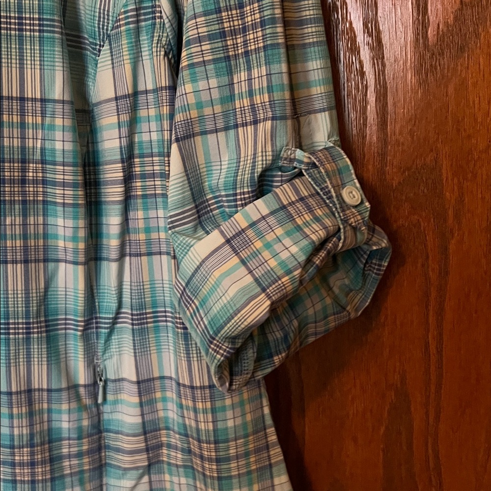 Duluth Trading Company - Blue Plaid Button-Up Shirt - Picture 5 of 8